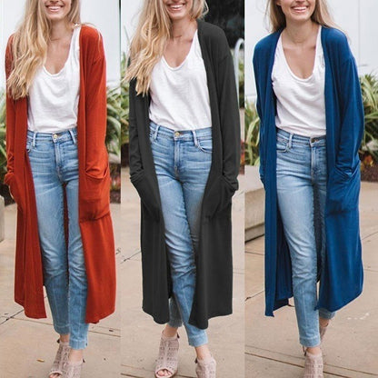 Cardigan Simple Long Sleeve Trench Coat