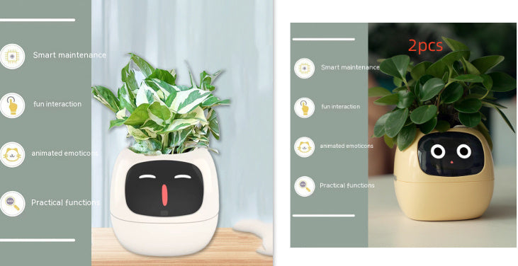 Smart Planter – Endloser Spaß – Über 49 ausdrucksstarke Ausdrücke – 7 intelligente Sensoren und KI-Chips machen das Pflanzenaufziehen einfach und unterhaltsam