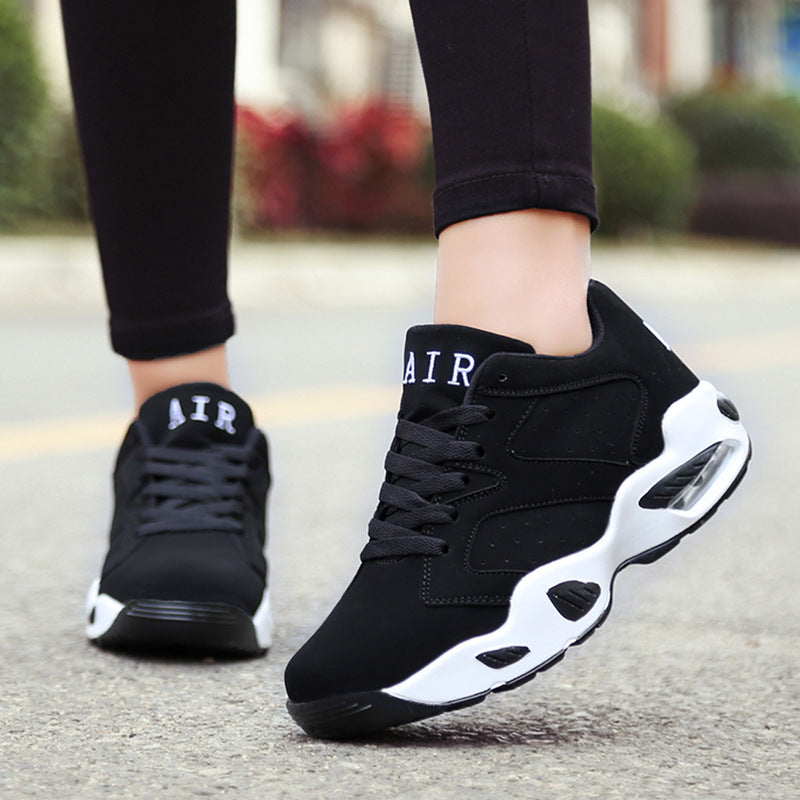 Shock-absorbing couple air cushion sneakers