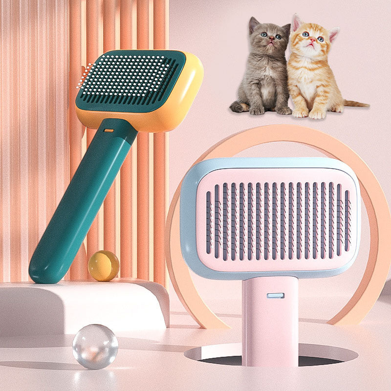 New Pet Cat Dog Hair Brush Hair Massage Comb Open-Knot Brush Grooming Cleaning Tool Stainless Steel Comb - X2-Shopping