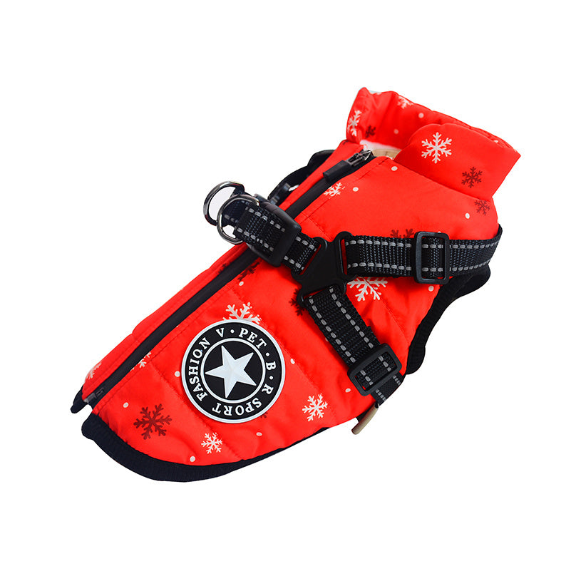 Dog Clothes Chest Back Integrated Cotton Vest Pet Cotton Clothes Winter Clothes - X2-Shopping