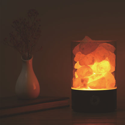 مصباح LED بملح الهيمالايا الكريستالي USB