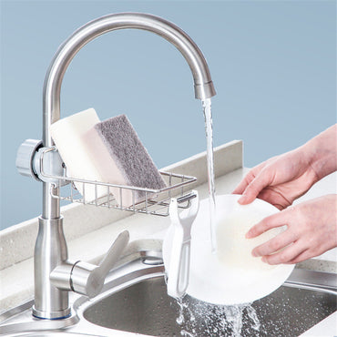 Einstellbare Waschbecken Abfluss Rack Schwamm Lagerung Wasserhahn Halter Seife Abtropffläche Regal Korb Organizer Küche Bad Zubehör