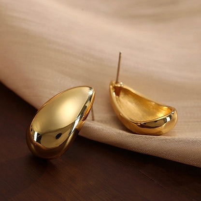 Metall Textur Hochwertige Ohrringe Golden Water Drop