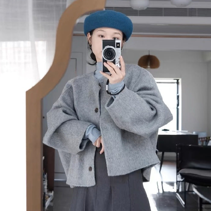 Gray Woolen Overcoat For Women