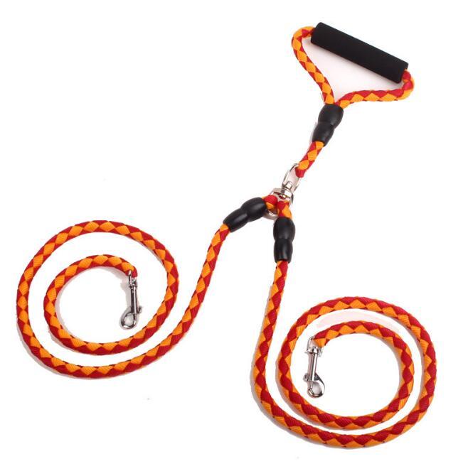 Double-Ended Traction Rope For Walking The Dog Hand-Double-Ended Traction Rope One Plus Two Leash Collar Pet Supplies Dog Collar - X2-Shopping