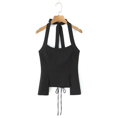 Sweet Halter Chic Back Lace-up Vest Sexy