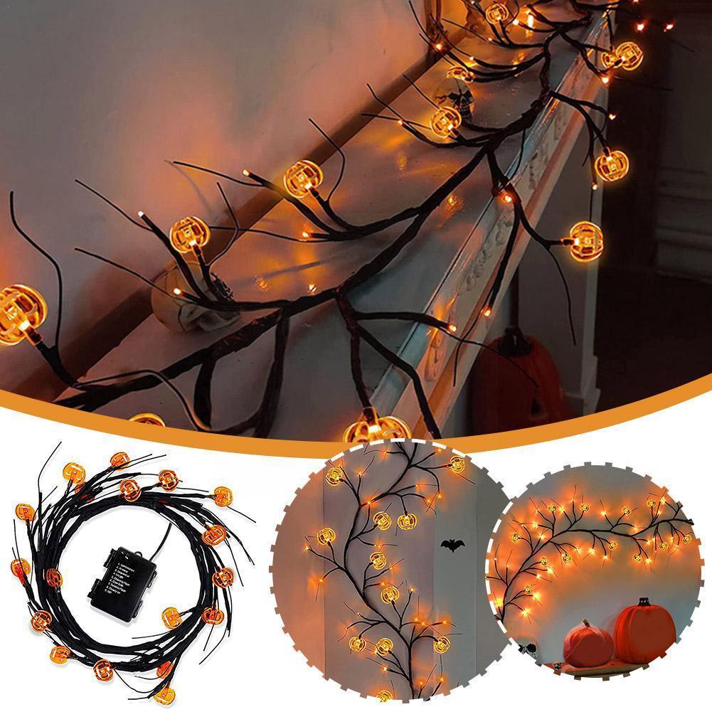 Halloween LED Weidenreben Lichterkette Coole Cartoon Fledermaus Kürbis Dekoration Für Indoor Outdoor Party Haus Dekor