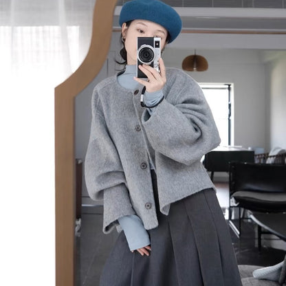 Gray Woolen Overcoat For Women