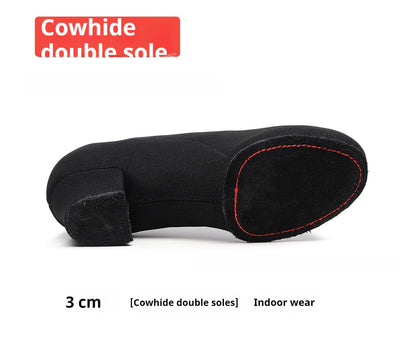 Oxford Cloth Dancing Shoes Ethnic Dance Middle Heel Men's Professional Ballroom Dancing Shoes