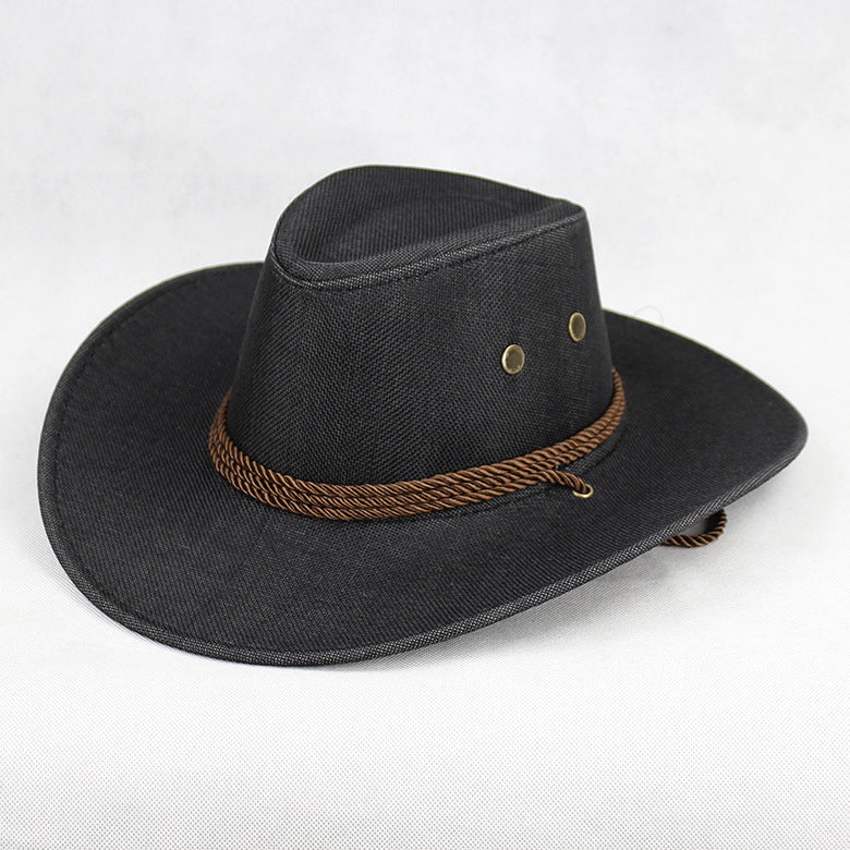 Cowboy Hat Men's Double-sided Suede Sun Hat With Wide Brim