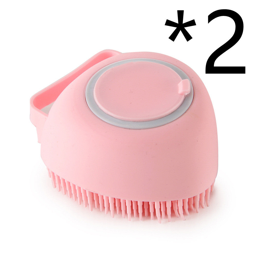 Silicone Dog Bath Massage Gloves Brush Pet Cat Bathroom Cleaning Tool Comb Brush For Dog Can Pour Shampoo Dog Grooming Supplies - X2-Shopping