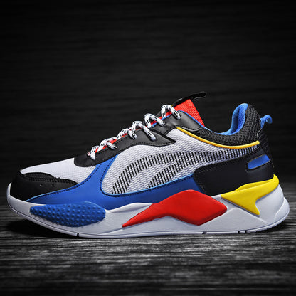 Lightweight Casual Sports Running Shoes Contrast Color Mesh Breathable Clunky Sneakers