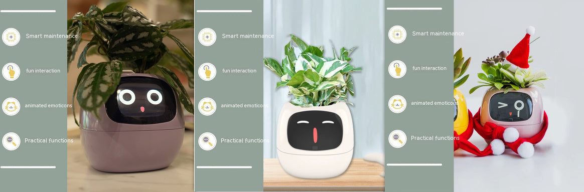 Smart Planter – Endloser Spaß – Über 49 ausdrucksstarke Ausdrücke – 7 intelligente Sensoren und KI-Chips machen das Pflanzenaufziehen einfach und unterhaltsam
