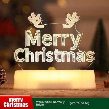 Weihnachtsdekoration 3D-Lampe Acryl LED-Nachtlichter Neujahr Valentinstag Weihnachten Kindergeschenk Weihnachtsschmuck