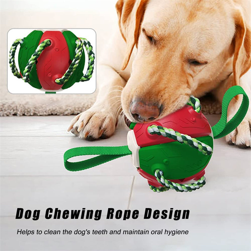 Interactive Dog Football Soccer Ball With Tabs Inflated Training Toy Outdoor Border Collie Balls Pet Products - X2-Shopping