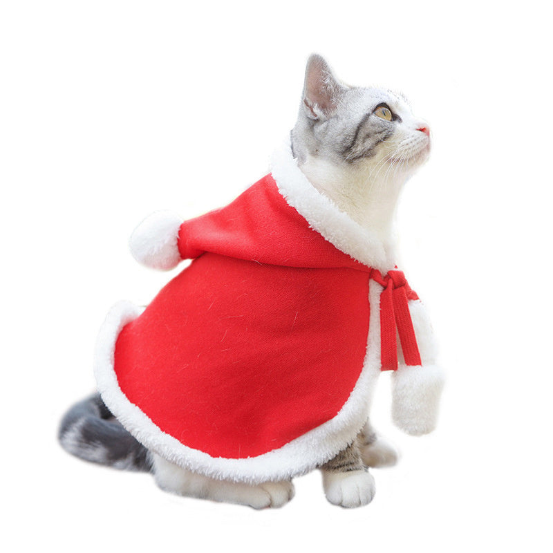 Cute Dog Cat Costume Christmas Cloak Halloween Disguise Cat - X2-Shopping