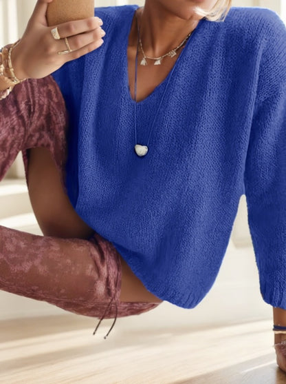 Cozy V-Neck Women's Sweater - X2-Shopping