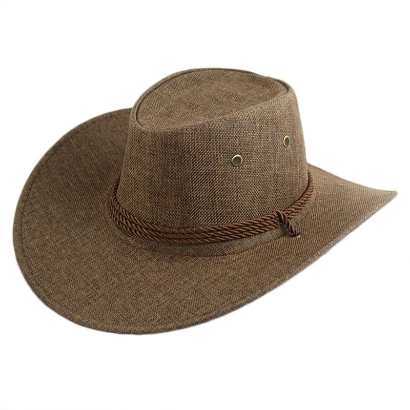 Cowboy Hat Men's Double-sided Suede Sun Hat With Wide Brim