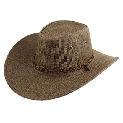 Cowboy Hat Men's Double-sided Suede Sun Hat With Wide Brim
