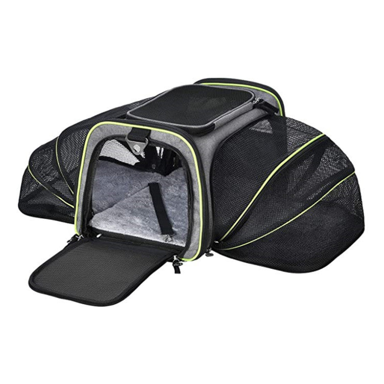 Carrier For Cat Pet Airline Approved Expandable Foldable Soft Dog Carrier Opened Doors Reflective Tapes Cat Travel Bag - X2-Shopping