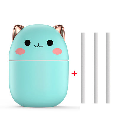 Luftbefeuchter, süße Katze, ultraleiser USB-Luftreiniger für Büro, Haushalt, Schlafzimmer, Auto, Aromatherapie, mit LED-Kühlnebelspray
