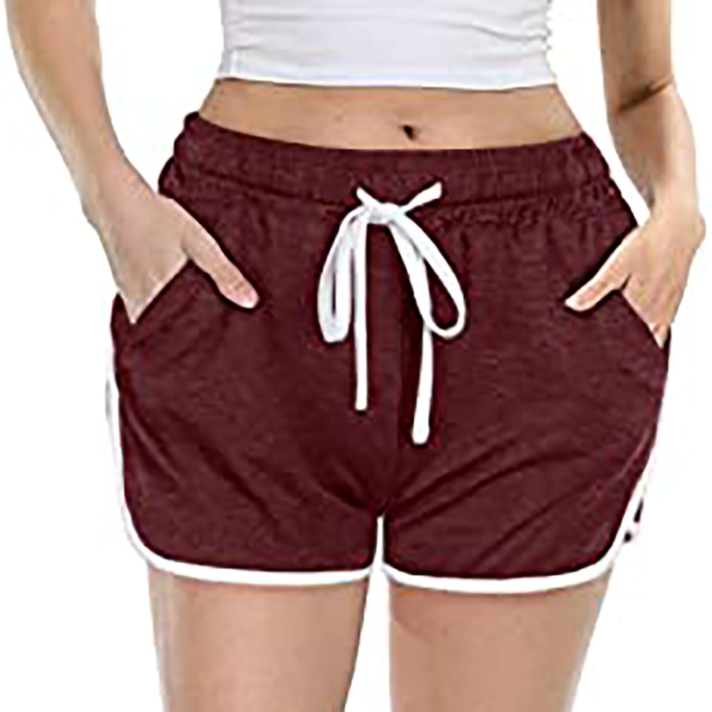 Women's Casual Solid Color Tether Shorts - X2-Shopping