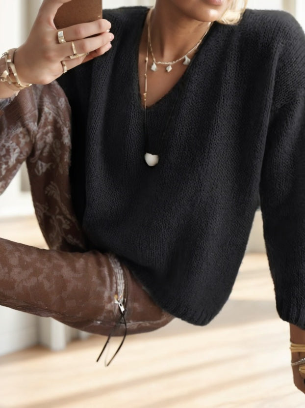 Cozy V-Neck Women's Sweater - X2-Shopping