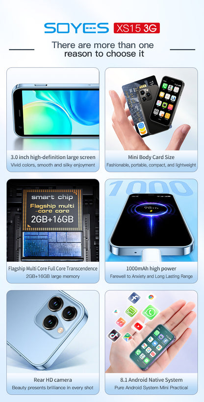 S23PRO &amp; XS15 Mini Smart Kleine Handy 30 Bildschirm 2G 16G Android 3G Netzwerk WIFI