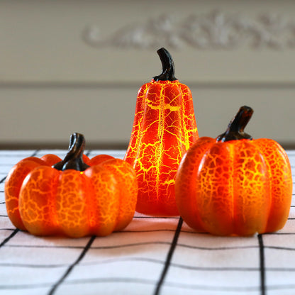 Neu Halloween Kürbis Laterne Simulation Kürbis LED Kerze Lampe Harz Leucht Kürbis