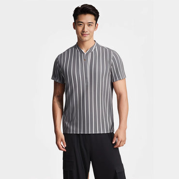 Striped Casual Men's Shirt Foreign Trade Short Sleeve Shirt