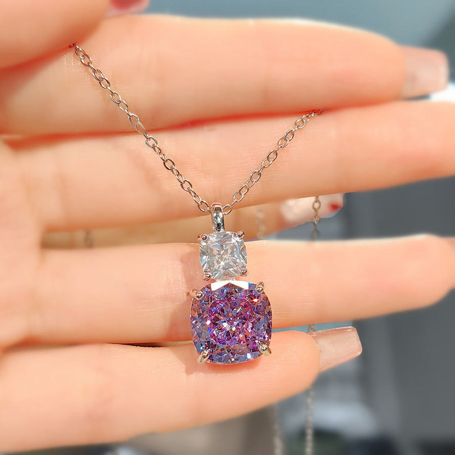 All-Match-Halskette mit Diamanten im Eisblumenschliff mit hohem Kohlenstoffgehalt