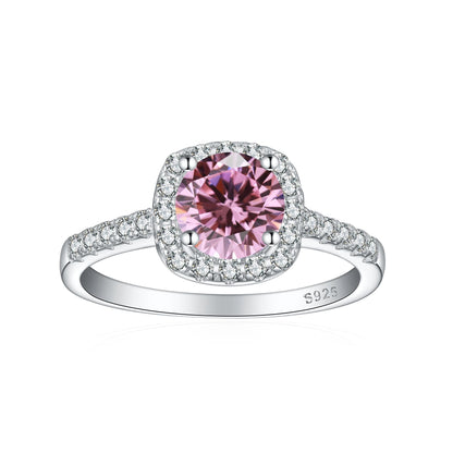 Crystal Colored Gems S925 Sterling Silver Ring For Women