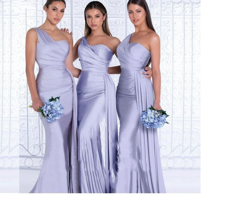 Plus Size Fat MM Mermaid One Shoulder Elegant Wedding Dress - X2-Shopping