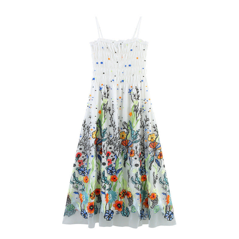 Vacation Style Elegant Big Hem Sling Dress