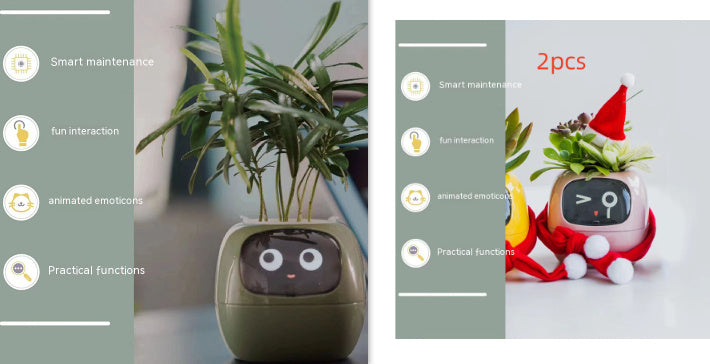 Smart Planter – Endloser Spaß – Über 49 ausdrucksstarke Ausdrücke – 7 intelligente Sensoren und KI-Chips machen das Pflanzenaufziehen einfach und unterhaltsam