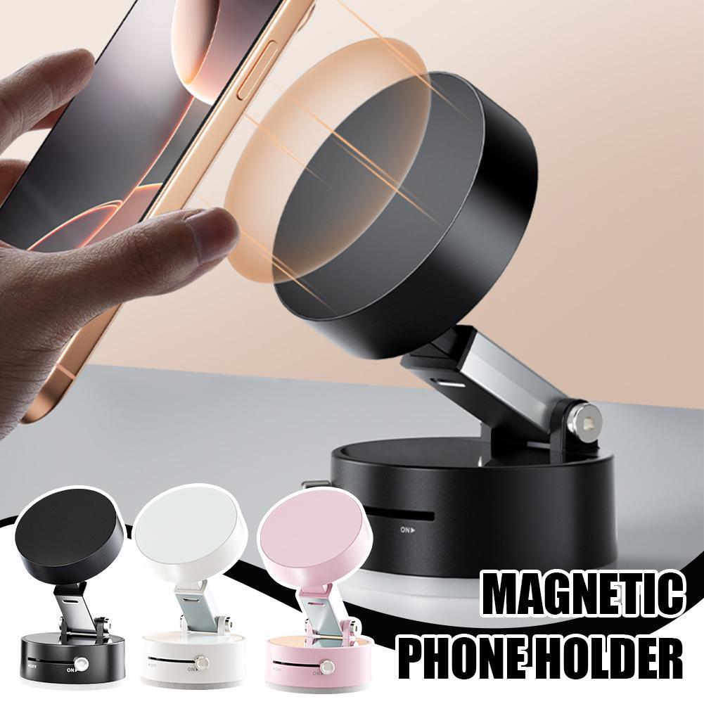 Faltbarer magnetischer Vakuum-Autotelefonhalter, faltbarer Saugnapf mit Saugnapf, Freisprech-Navigation für Smartphones