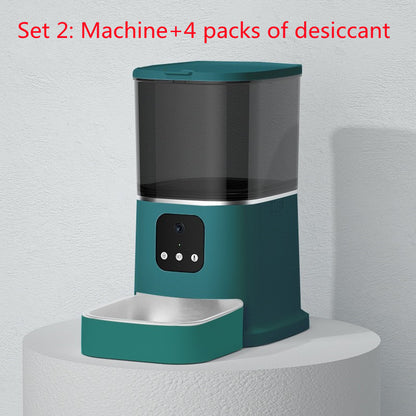 Pet Automatic Feeder Large Capacity Smart Voice Recorder APP Control Timer Feeding Cat Dog Food Dispenser With WiFi Pet Bowl - X2-Shopping