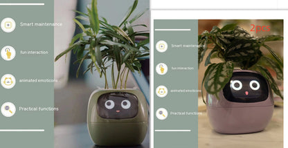 Smart Planter – Endloser Spaß – Über 49 ausdrucksstarke Ausdrücke – 7 intelligente Sensoren und KI-Chips machen das Pflanzenaufziehen einfach und unterhaltsam