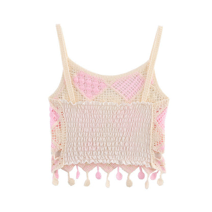 Hollow-out Design Sense Niche Crocheted Camisole Top