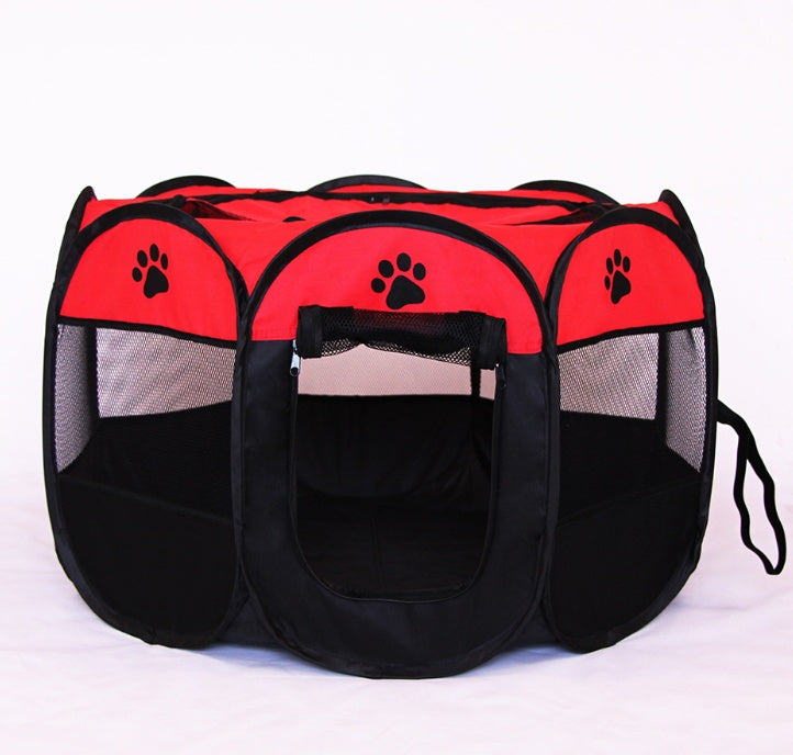 Fast folding octagonal pet fence, 600D Oxford cloth, waterproof and catching cat, dog cage, pet cage - X2-Shopping