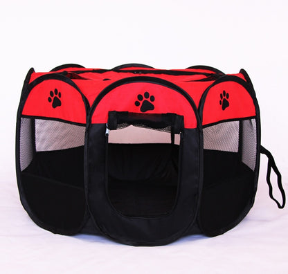 Fast folding octagonal pet fence, 600D Oxford cloth, waterproof and catching cat, dog cage, pet cage - X2-Shopping