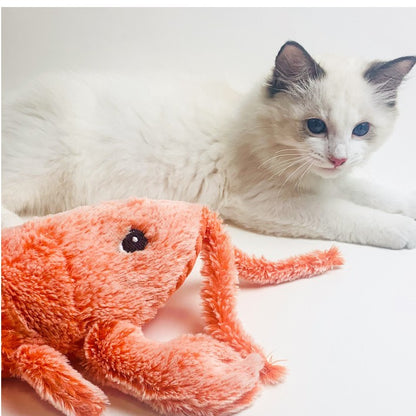 Pet Toys Electric Jumping Shrimp USB Charging Simulation Lobster Funny Cat Plush Pets Toy - X2-Shopping