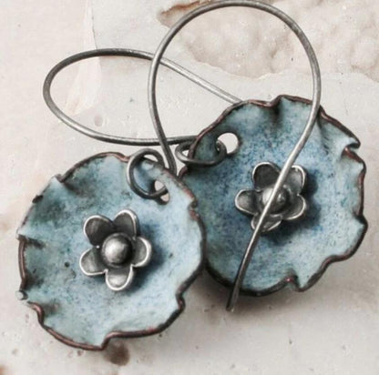 Künstlerische Retro Blume Lange Ohrringe frauen Mode