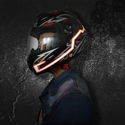 Motorradhelm EL Kaltlicht Helm Lichtstreifen Nachtsignal Leuchtend Modifizierter Streifen Helmaufkleber