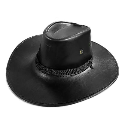 Cowboy Hat Men's Double-sided Suede Sun Hat With Wide Brim