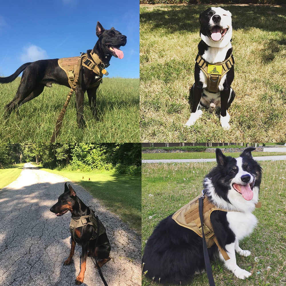 Military Tactical Dog Harness German Shepherd Adjustable Pet Dog Back - X2-Shopping
