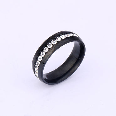 Niche Single Row Rhinestone Diamond-embedded Exquisite Ring