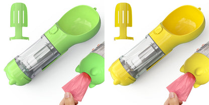 Pet Water Bottle Feeder Bowl Garbage Bag Storage Portable Pet Outdoor Travel 3 In 1 Dog Water Bottle - X2-Shopping