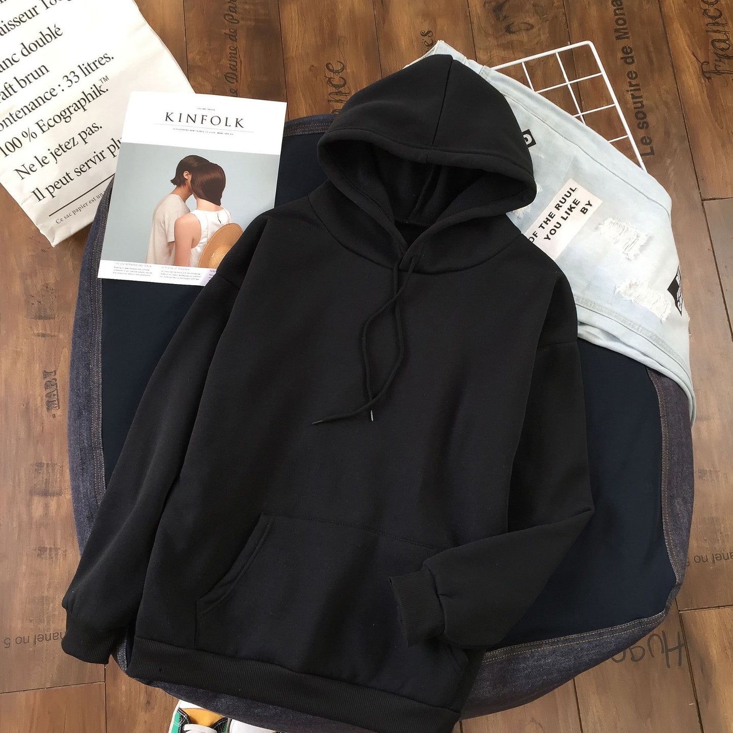 Long Sleeve Solid Color Hooded Sweater Couple - X2-Shopping